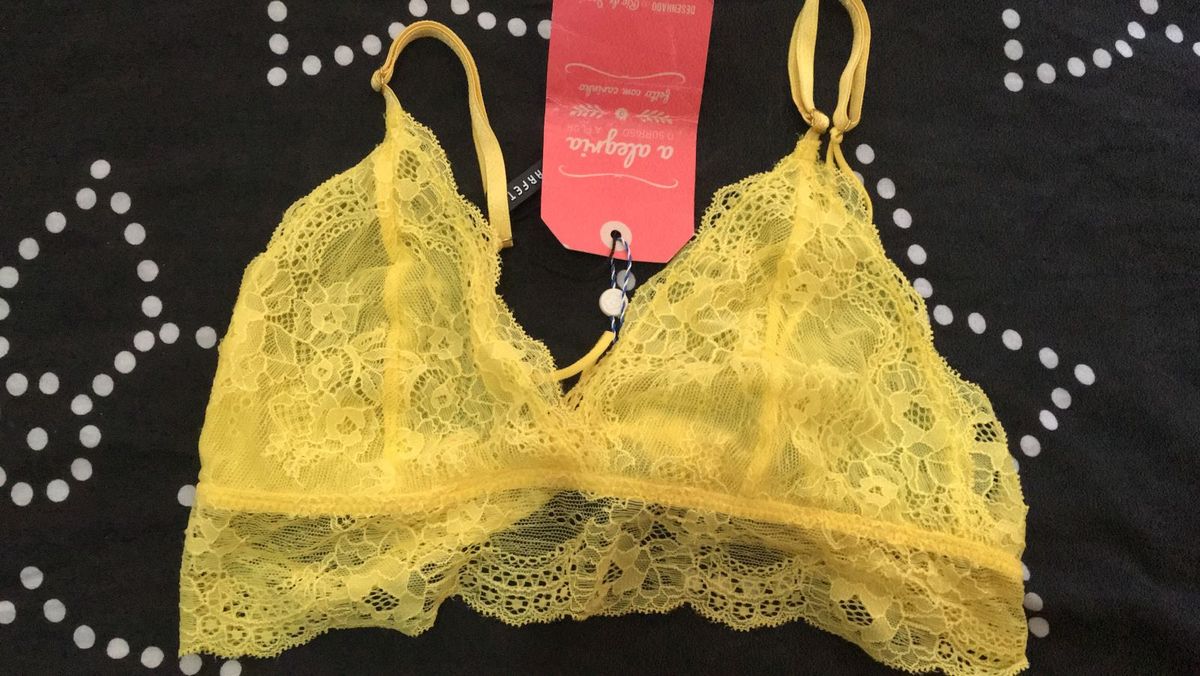 Sutiã Amarelo Top Tam M Farm Lingerie Feminina Farm Nunca Usado