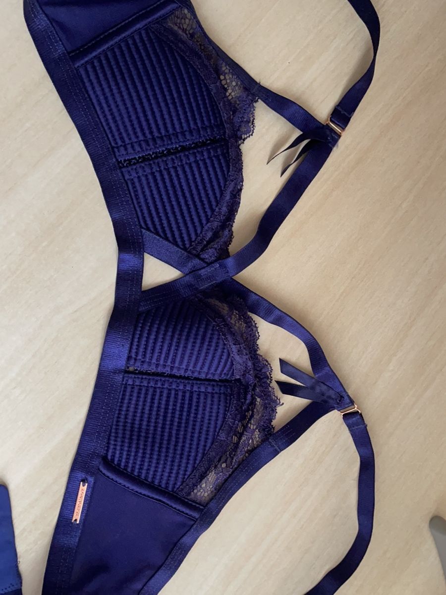 Suti Azul Loungerie Sem Bojo Lingerie Feminina Loungerie Usado