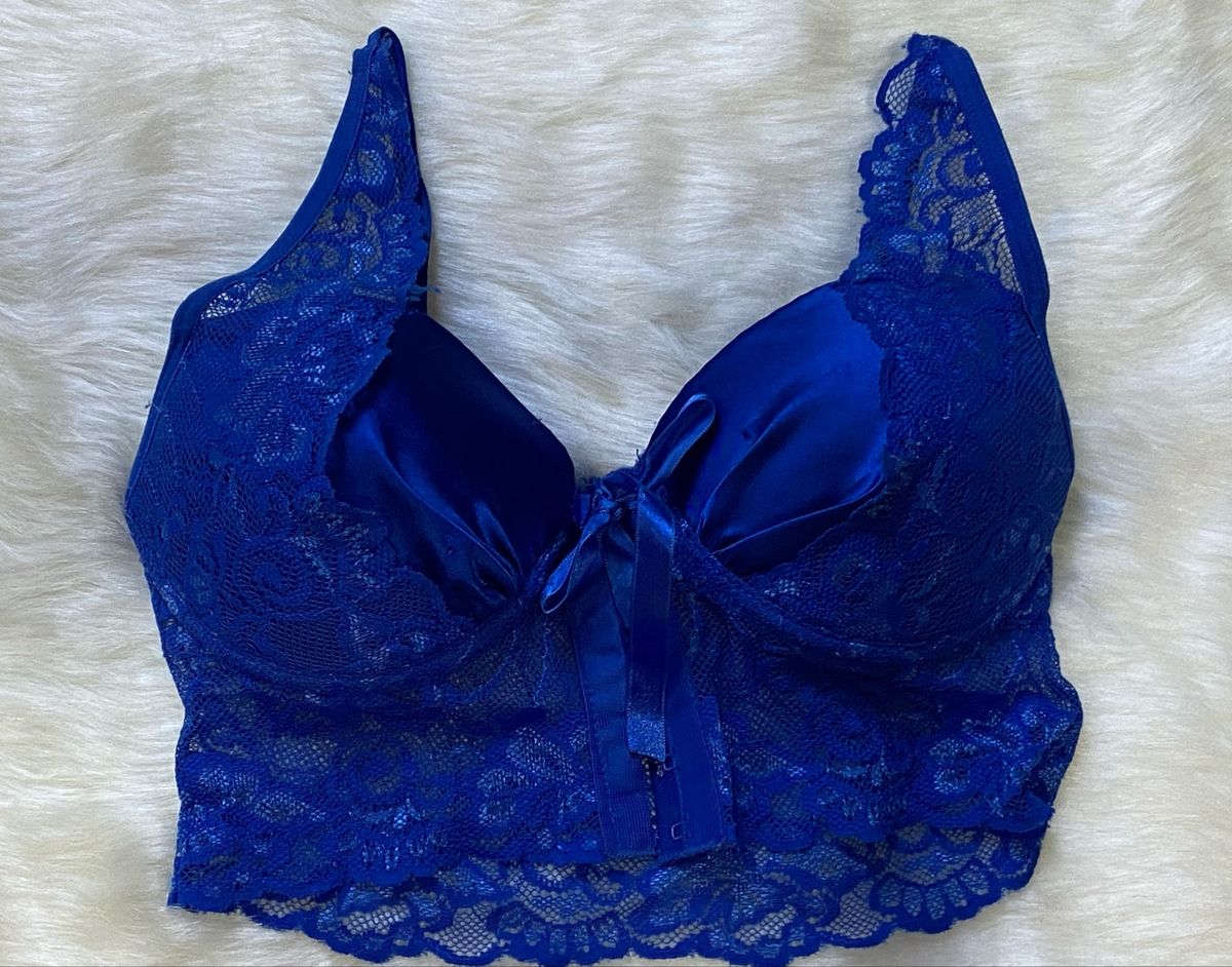 Suti Azul Royal De Renda Lingerie Feminina Marisa Usado