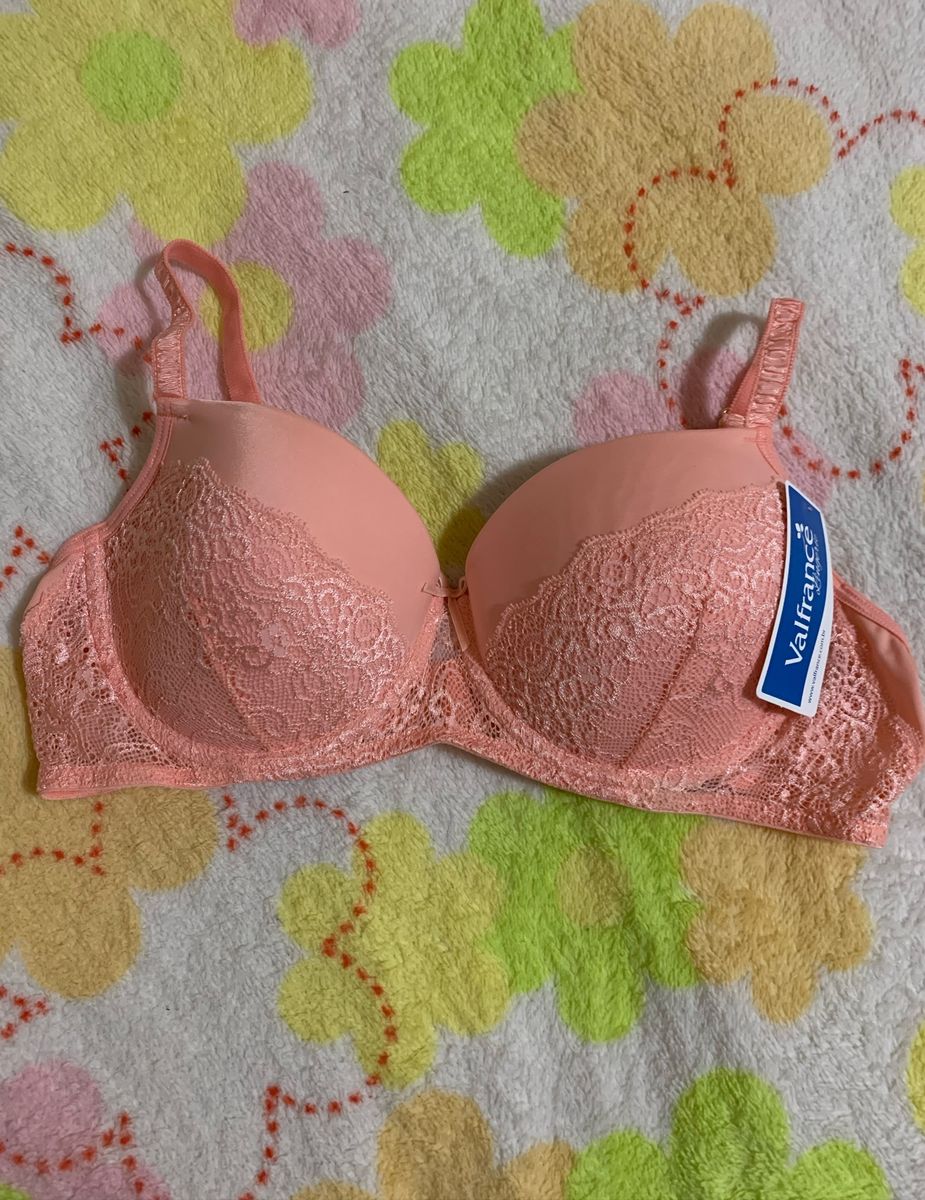 Sutiã Renda Salmão Lingerie Feminina Valfrance Nunca Usado