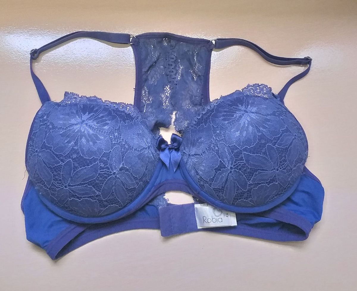 Sutiã de Renda Azul Royal Lingerie Feminina Nunca Usado 62105763 enjoei