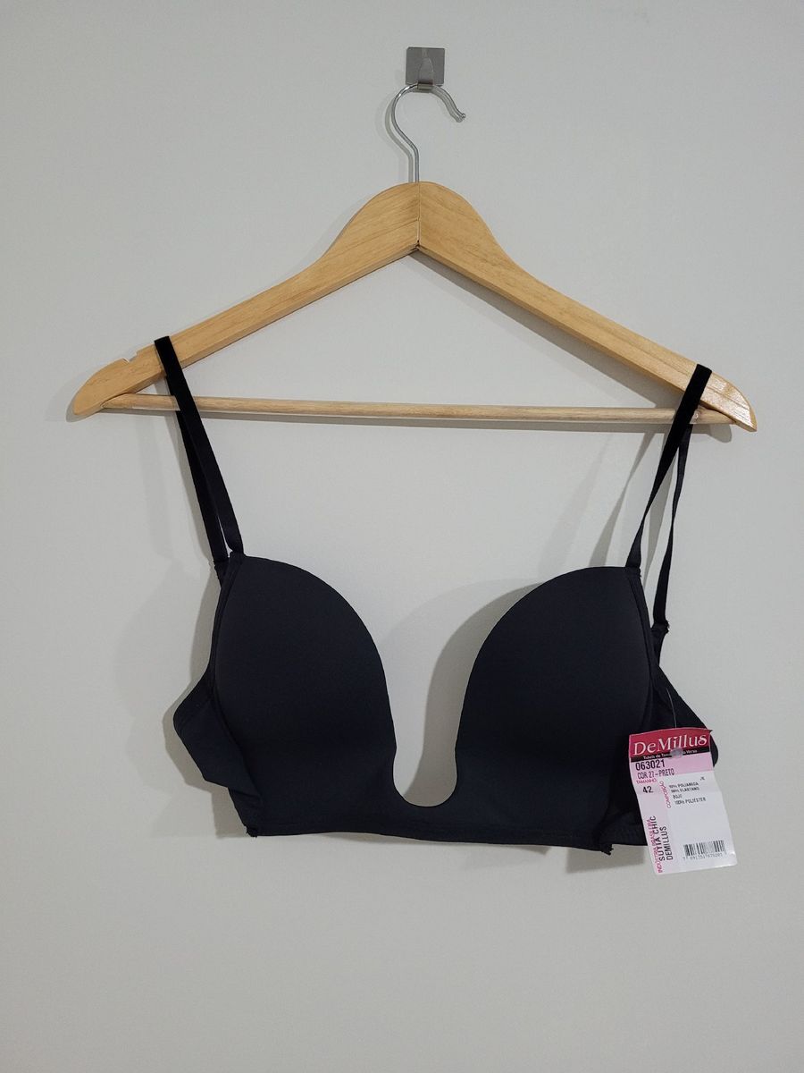 Sutiã Preto de Decote Lingerie Feminina Demillus Nunca Usado 74475663