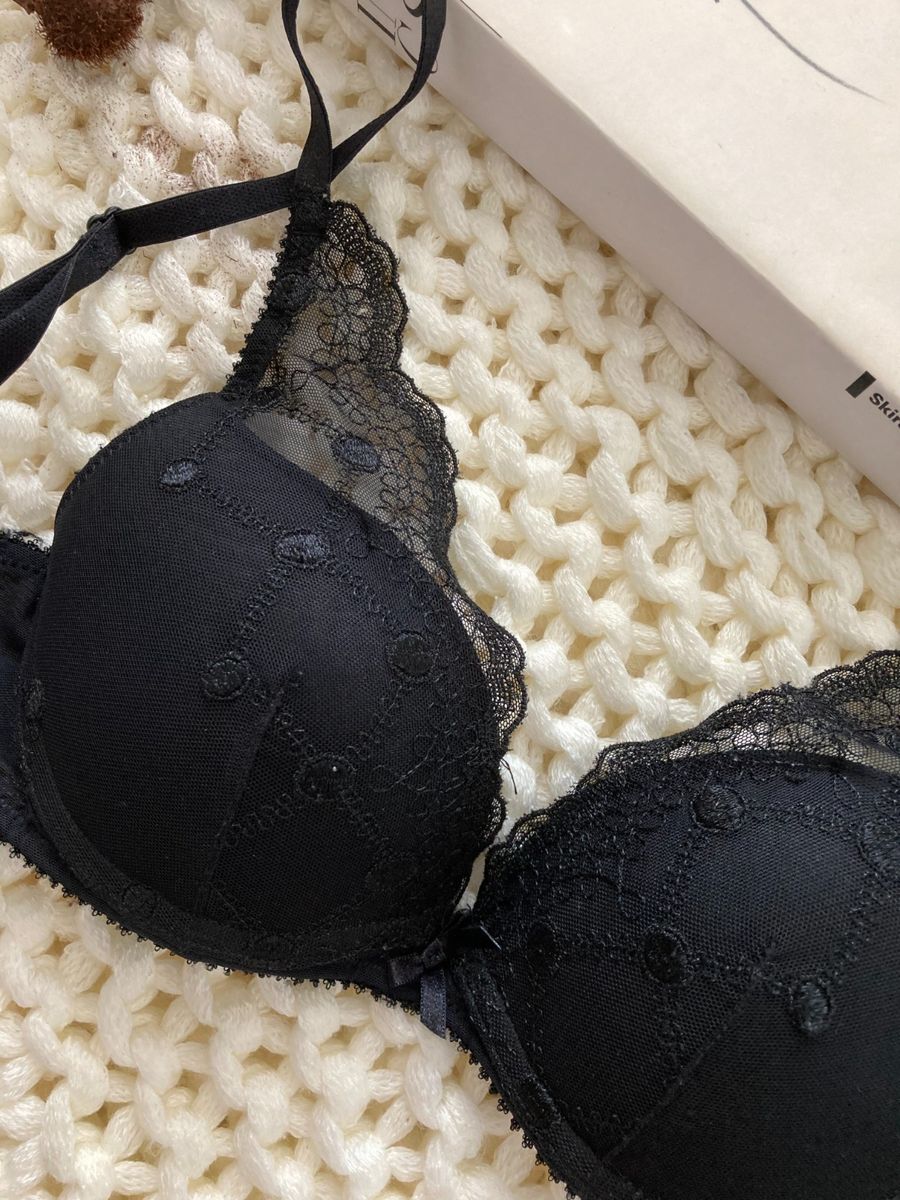 Sutia Preto Renda Bolinha Loungerie Lingerie Feminina Loungerie Usado