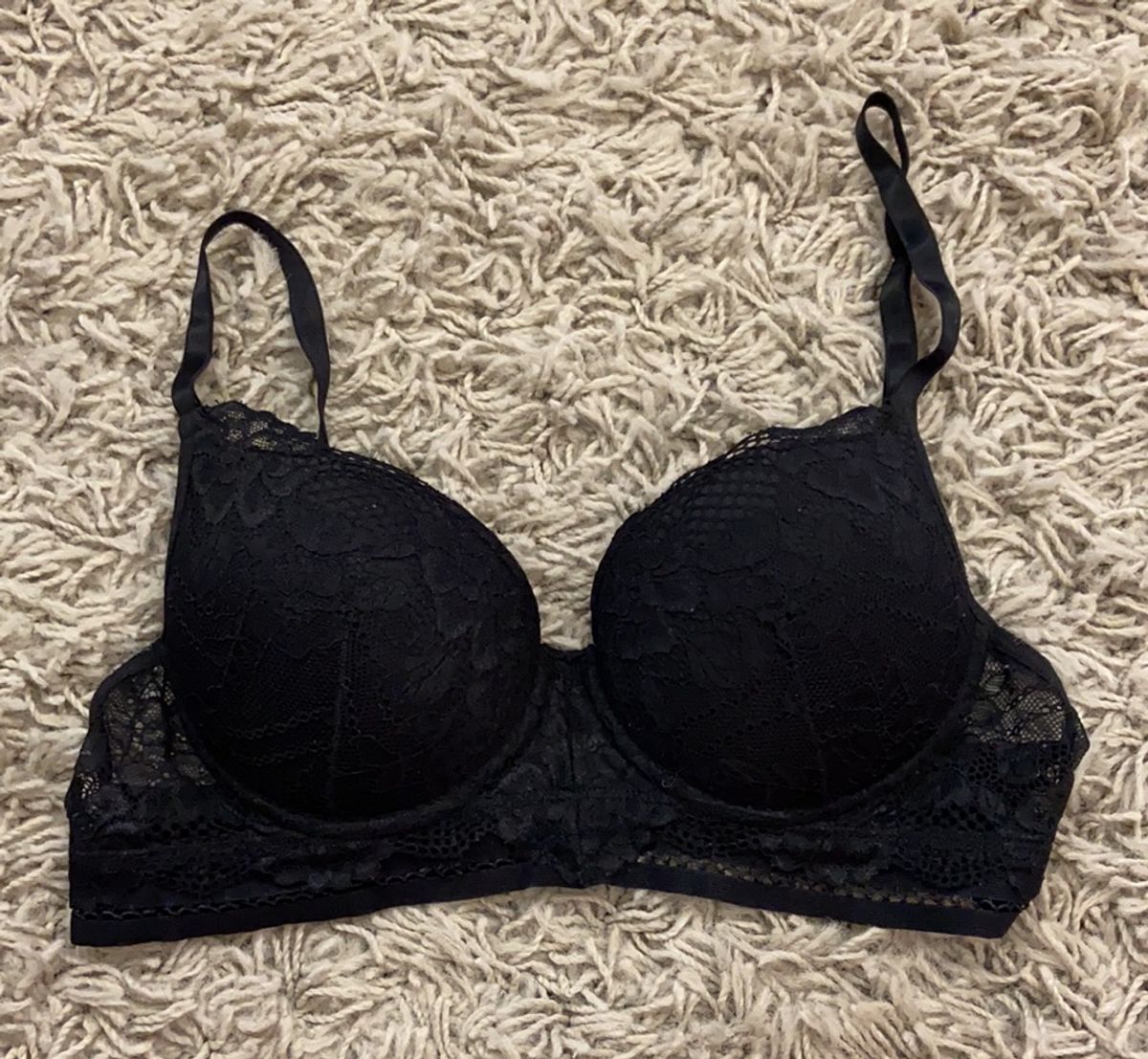 Suti Preto Rendado Loungerie Lingerie Feminina Loungerie Usado