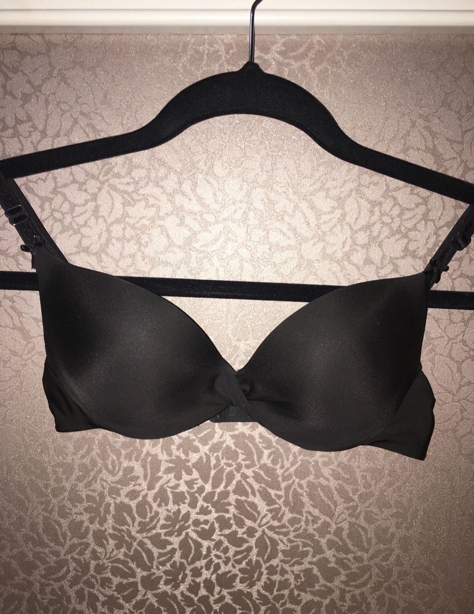 Sutiã Preto Victorias Secret Push Up plunge Lingerie Feminina