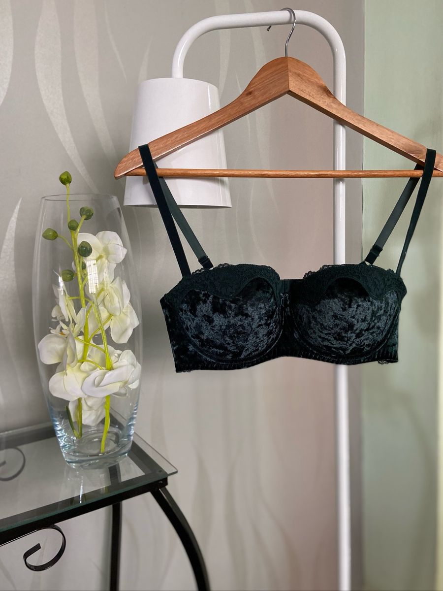 Suti Veludo Verde Musgo Lingerie Feminina Intimissimi Usado