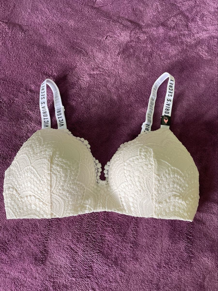 Suti Victorias Secret Em Renda Cor Off White Tam C Lingerie