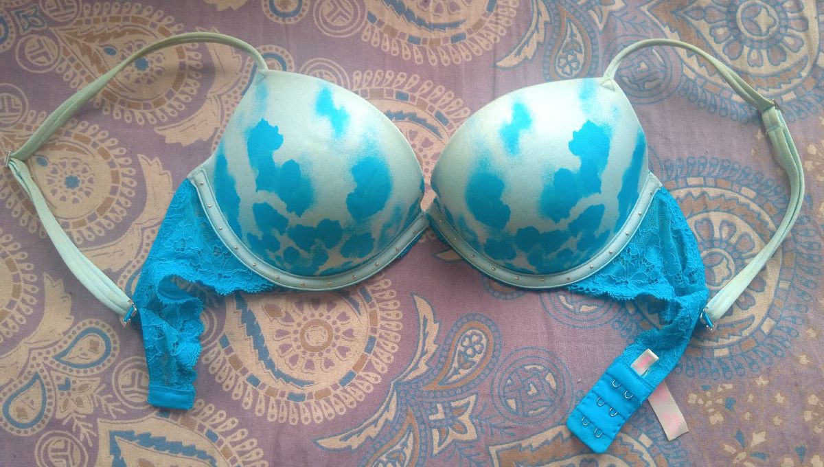 Sutiã Victorias Secrets Azul Espetáculo Lingerie Feminina Victorias