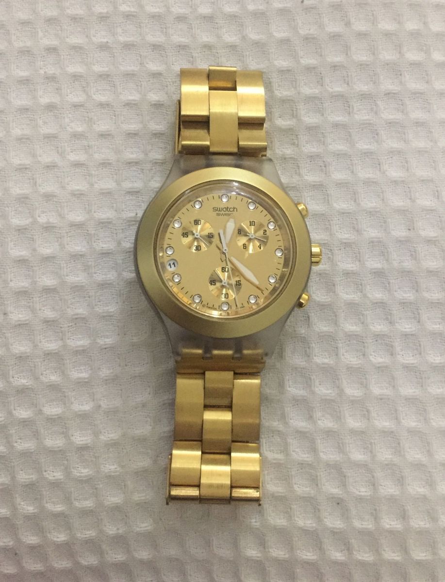 Swatch Full Blooded Dourado Rel Gio Feminino Swatch Usado