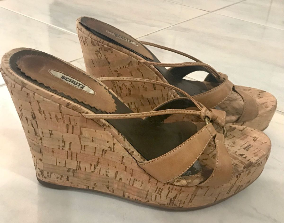 Tamanco Anabela Nude Shutz Sandália Feminina Schutz Usado 27235846