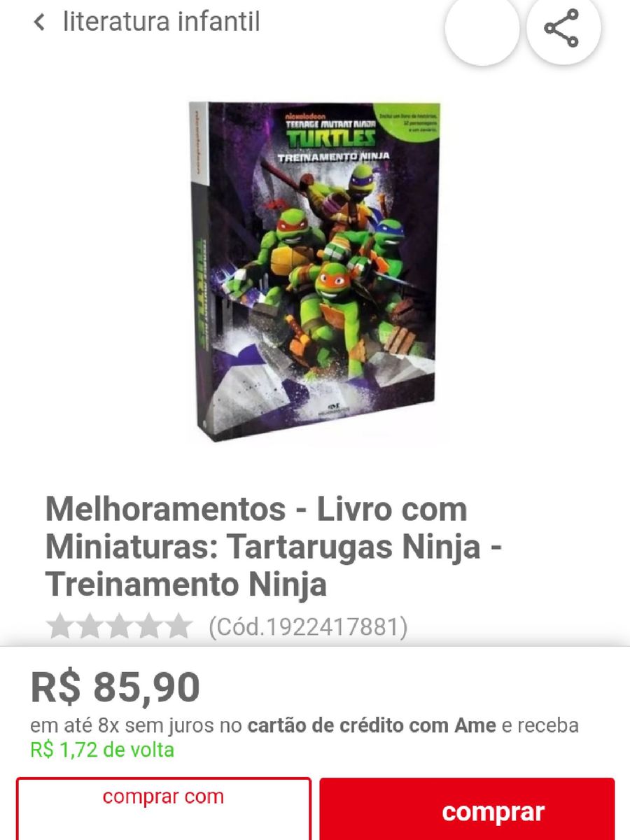 Tartarugas Ninja Livro C 12 Miniaturas e Cenário Gigante Brinquedo