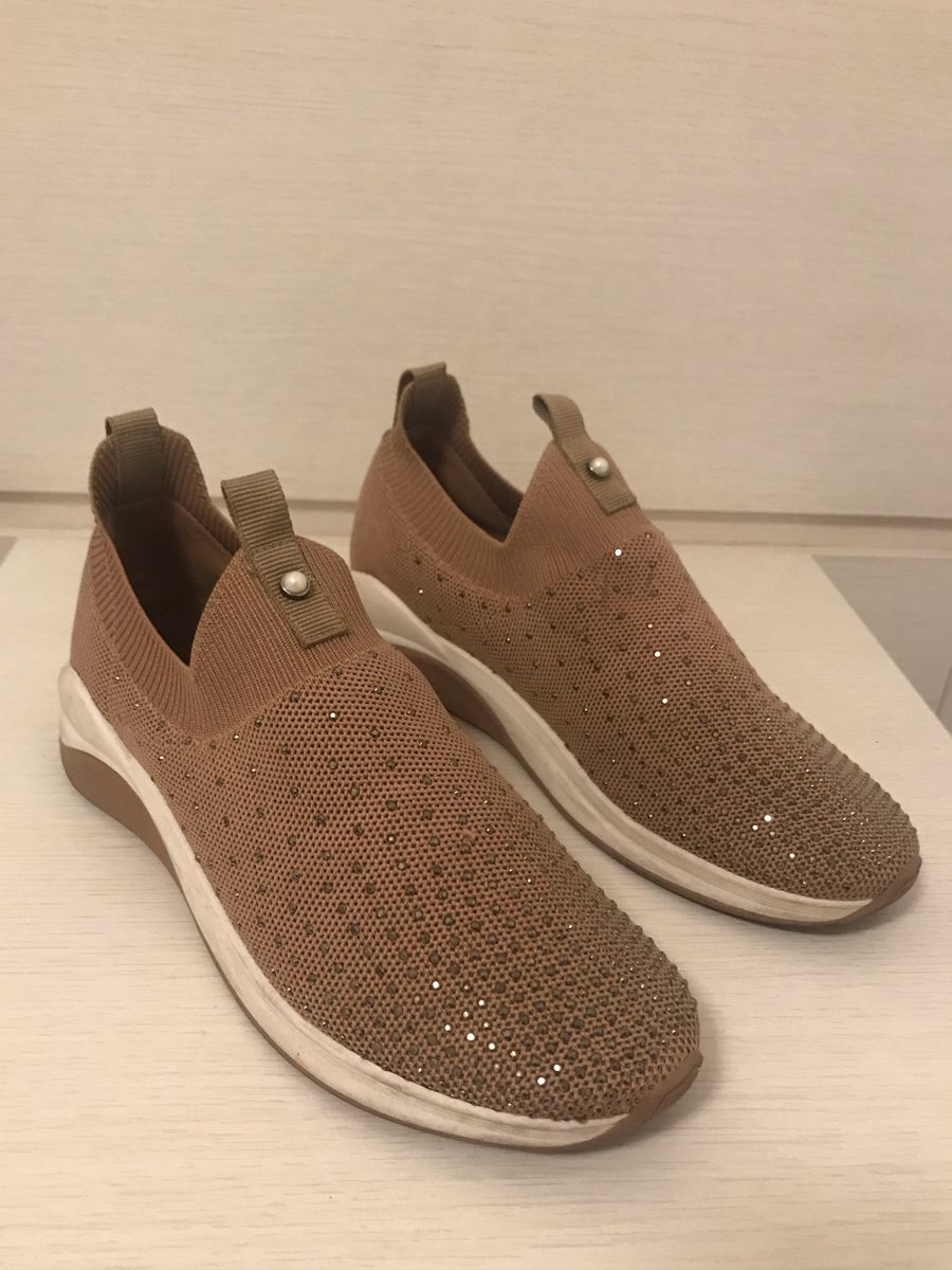 Tenis Nude Slip On Contas Brilhosas T Nis Feminino Arezzo Usado