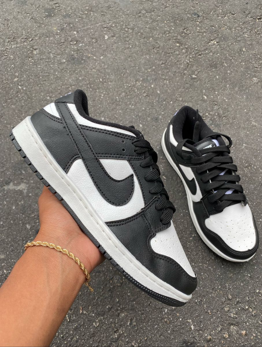 Tênis Sb Dunk Low Black White preto e Branco masculino Feminino