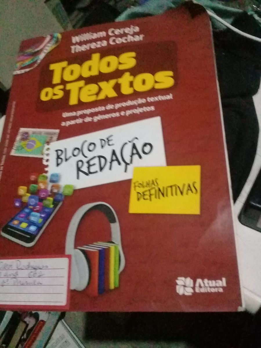 Todos Os Textos Bloco de Redação William Cereja Livro Livro Usado