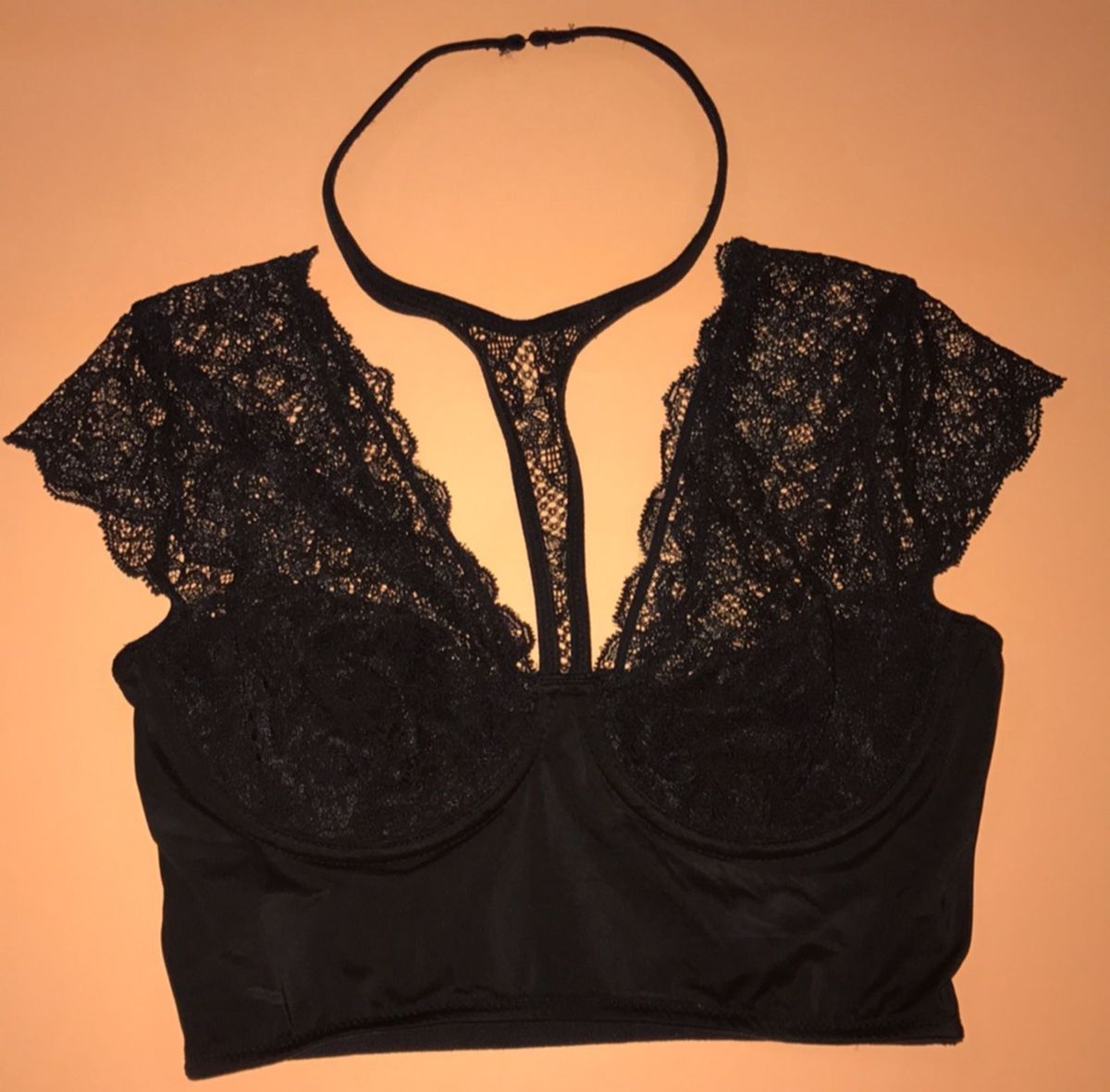 Top Cropped Renda Valisere Lingerie Feminina Valisere Nunca Usado