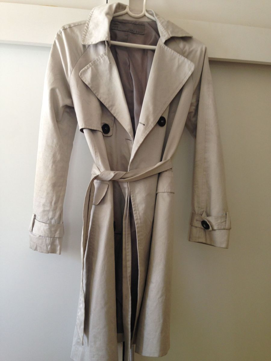 Trench Coat Cinza Zara Casaco Feminino Zara Usado Enjoei