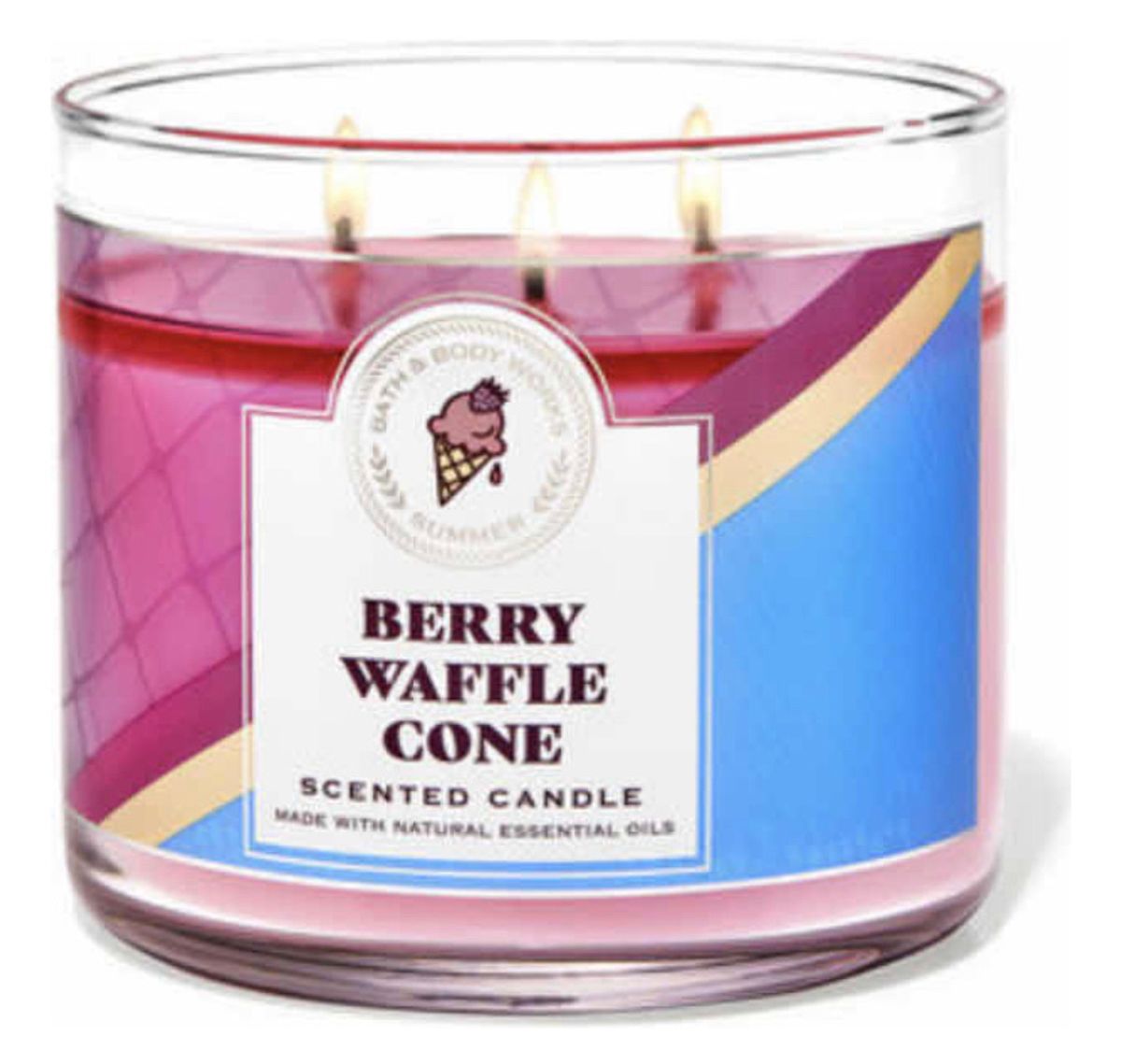 Vela Bath Body Works Bbw Candle Berry Waffle Cone Óleos Cheirinho