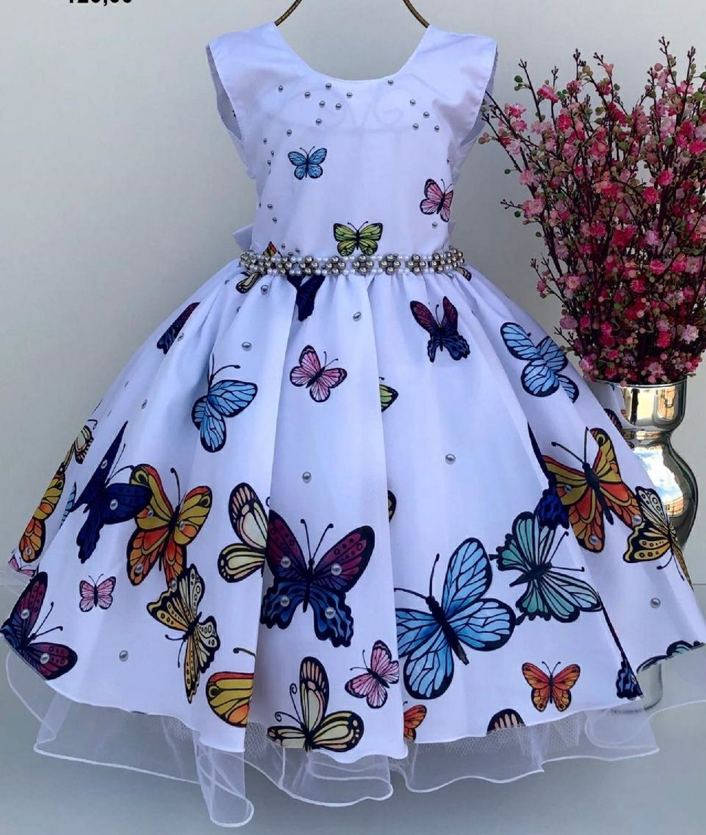 Vestido Borboletas Roupa Infantil Para Menina Giovanella Nunca Usado