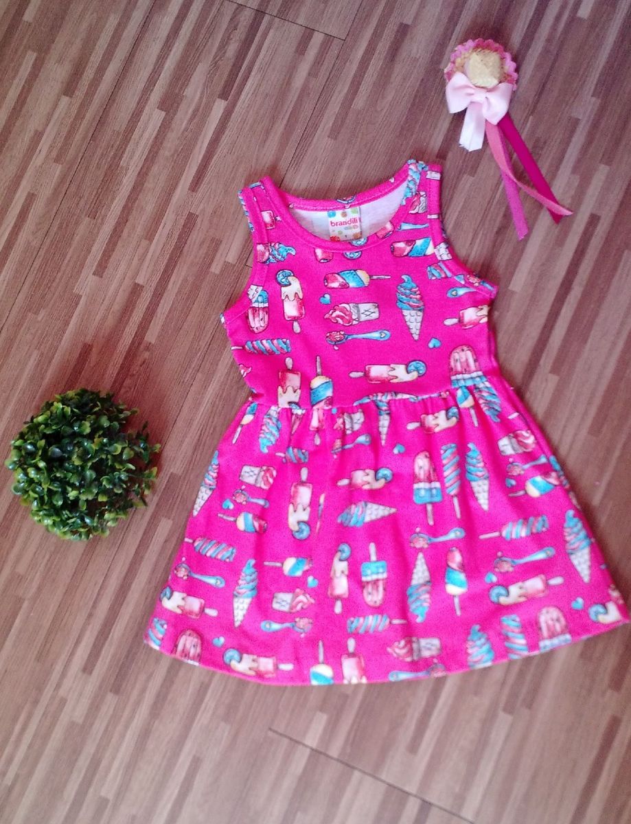 Vestido Infantil Estampado Roupa Infantil Para Menina Brandili Nunca