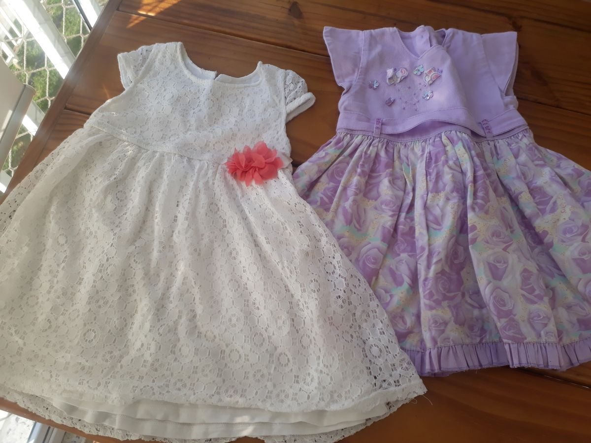 Vestidos Nude e Lilás Roupa Infantil para Menina Usado 57371098 enjoei