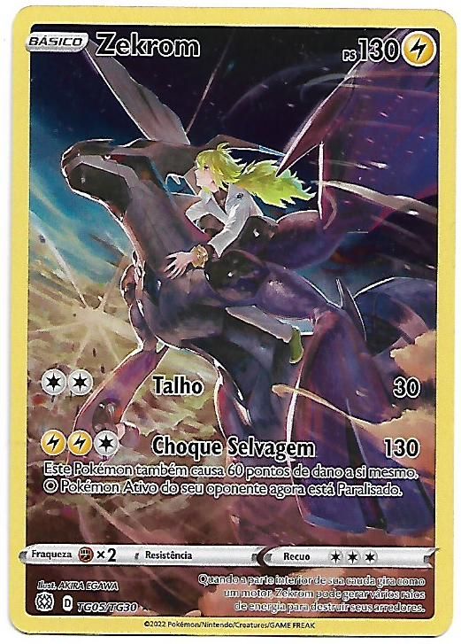 Zekrom Full Art Carta Pok Mon Original Astros Cintilantes Jogo De