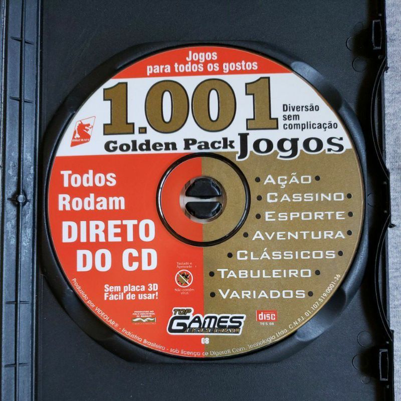 1.001 Jogos - Golden Pack - Pc | Cd-Rom Usado 88841631 | enjoei