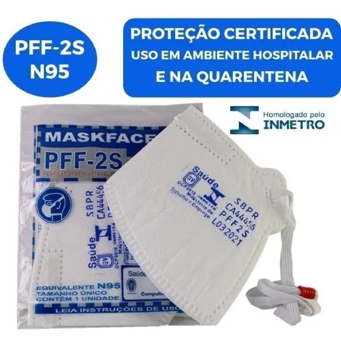 10 Unidades - Máscaras N95 - Pff2-s, Maskface da Air Safety | Produto ...