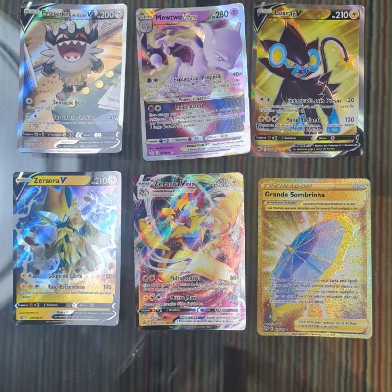 13 Cartas Pokemon Originais, Uma Mewtwo Vastro, Uma Perrserker V e Outras, Produto Masculino Cartas Pokemon Usado 87459006