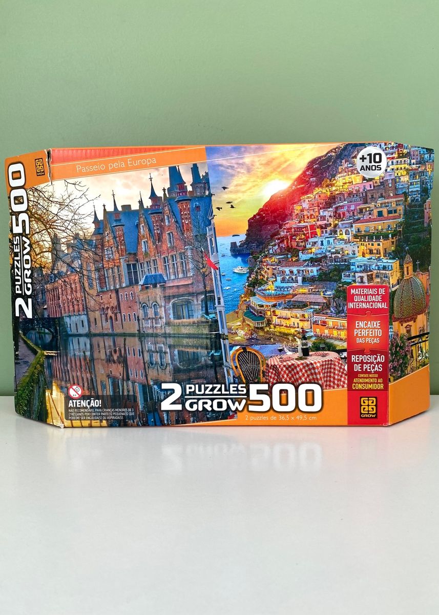 Quebra Cabeça Puzzle 500 Pçs Duplo Passeio Pela Europa Grow