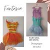 2 vestido fantasia infantil 5/6 - menina disney