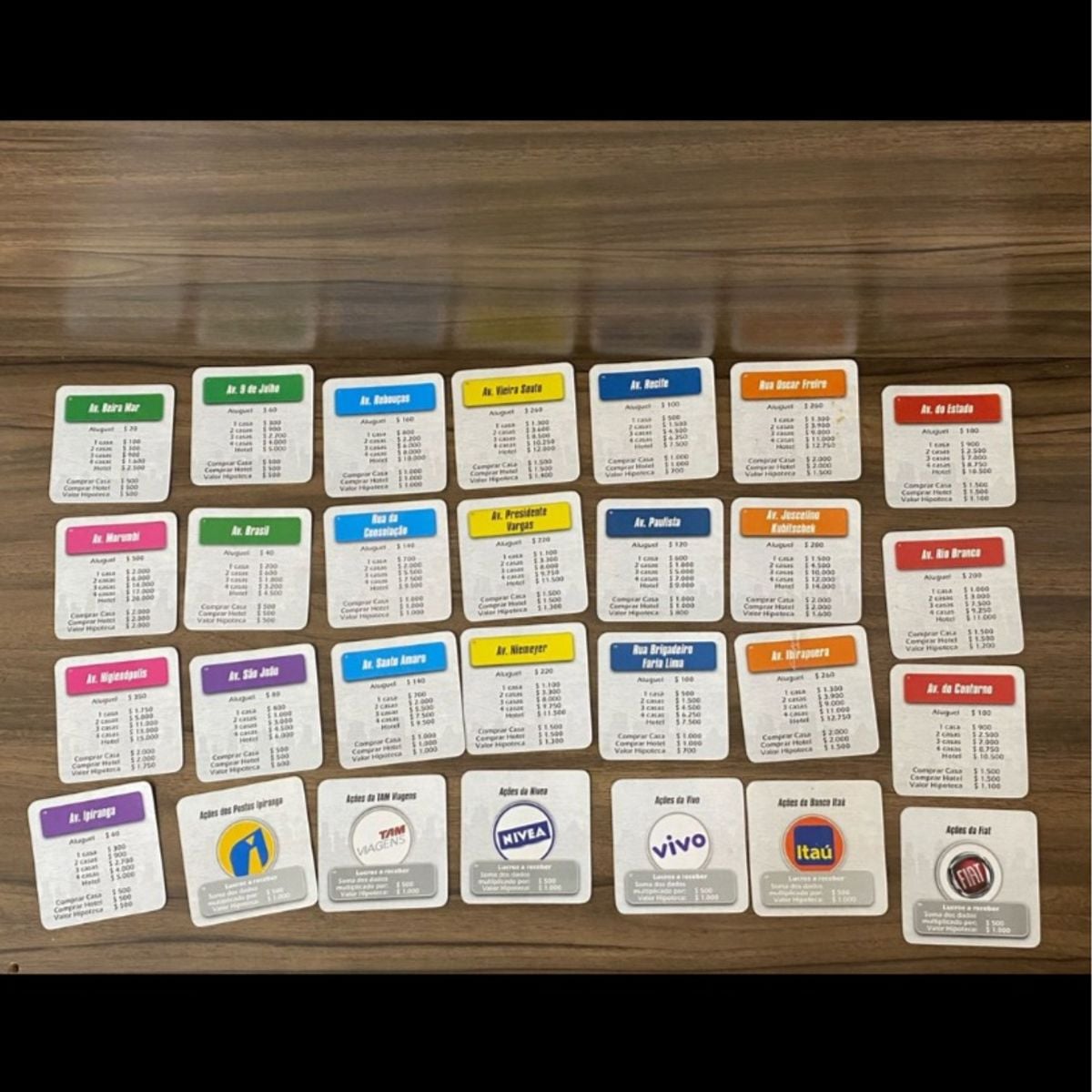 28 Cartas de Propriedade Banco Imobiliário | Jogo de Tabuleiro Estrela ...