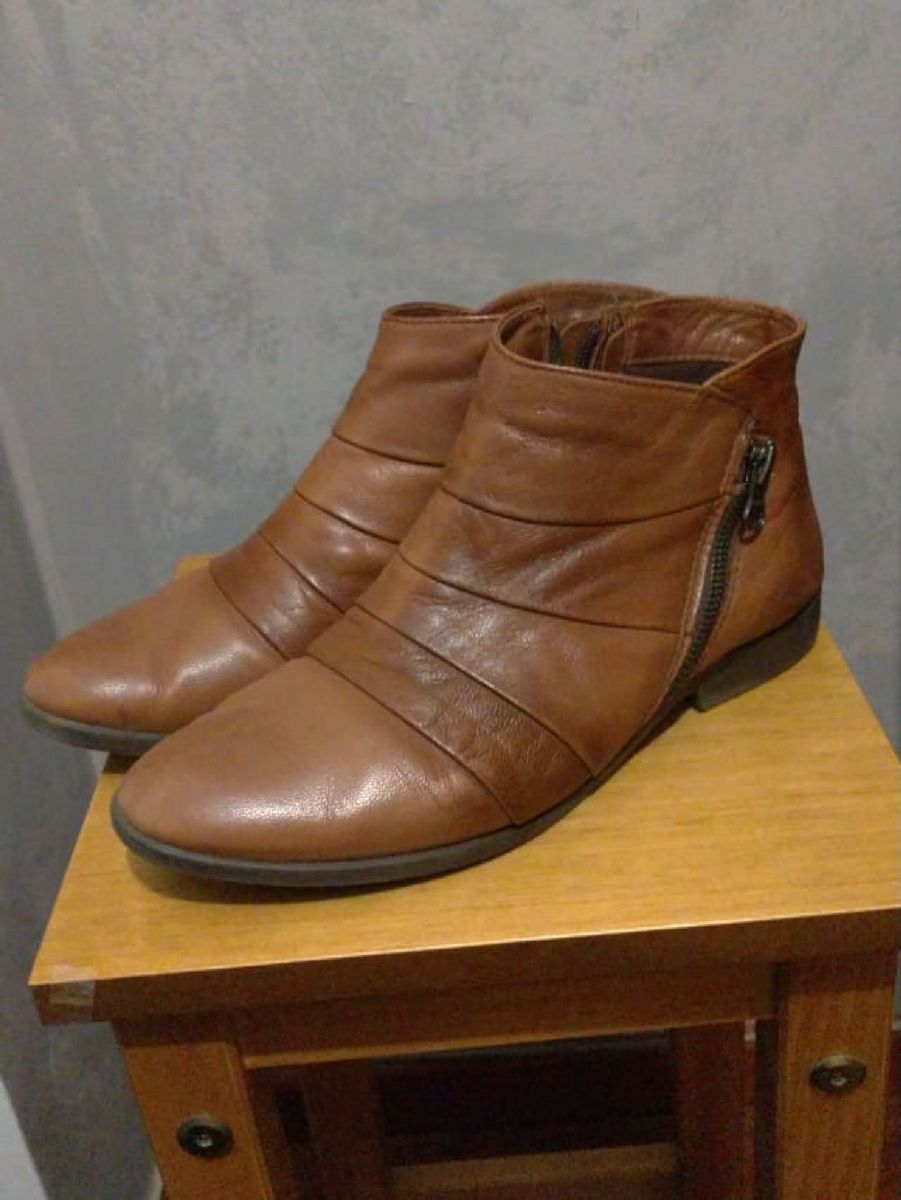 36 bota couro legítimo via curtume - botas via-curtume