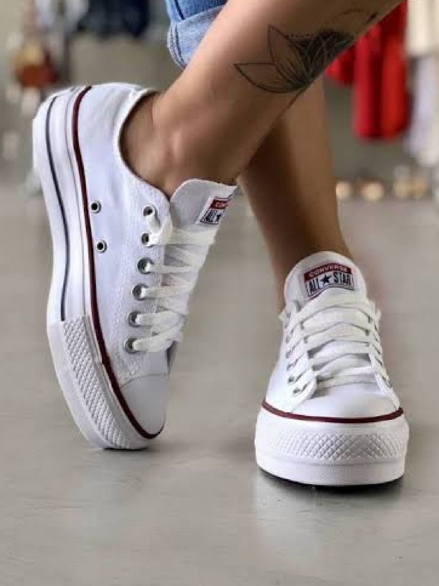 all star branco flat