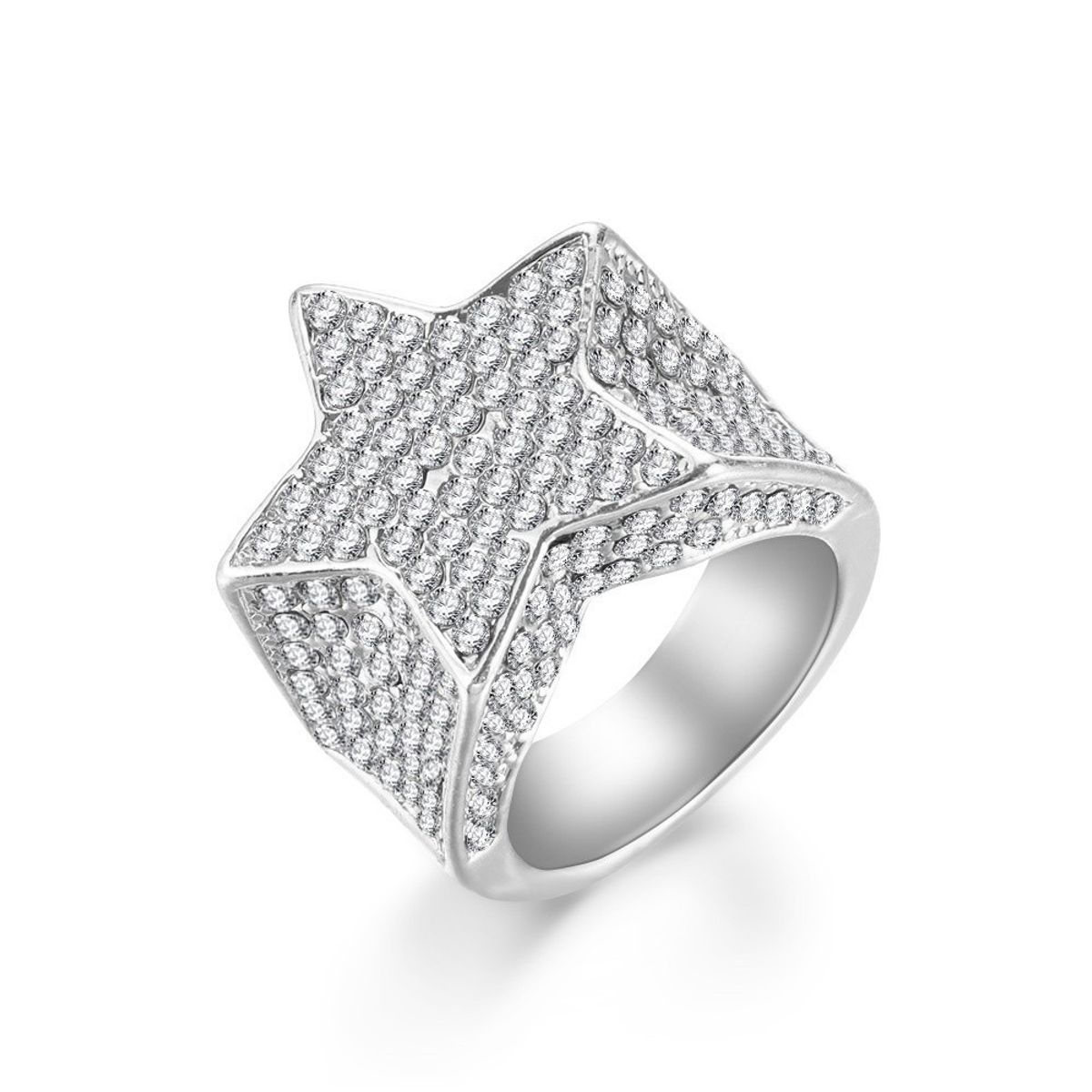 3d Hip Hop Star Ring Diamond Cravejado Trapstar Produto Masculino