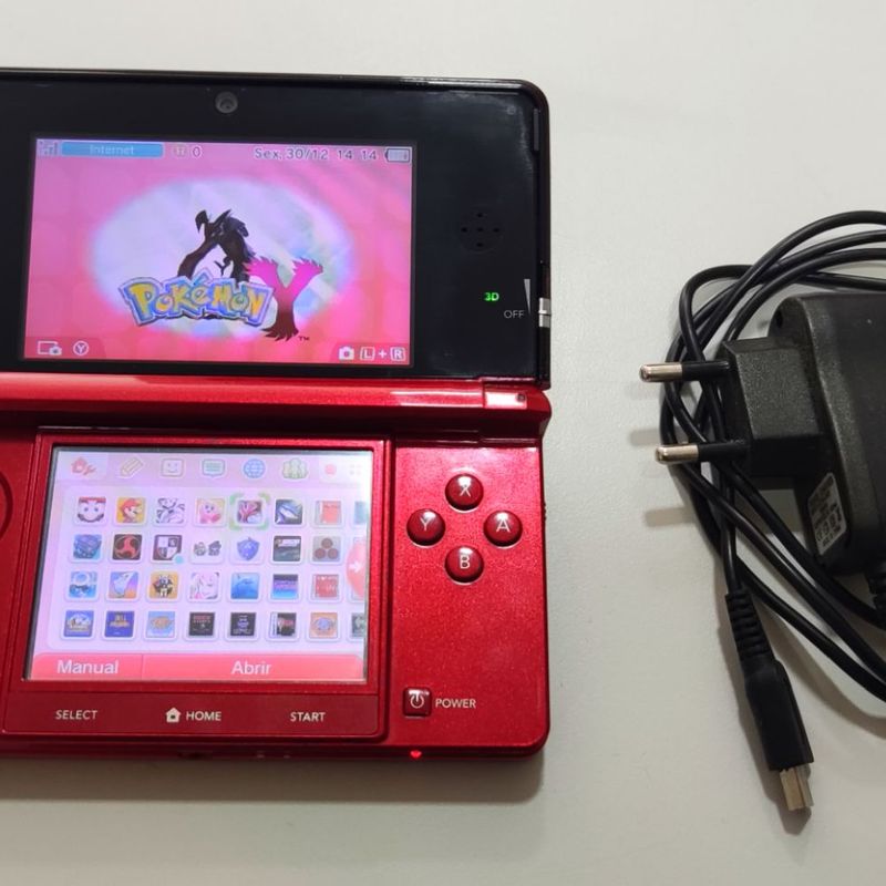 Nintendo 3DS Red Handheld Game Console, 3.5 Tela pequena, Jogos Grátis,  Original