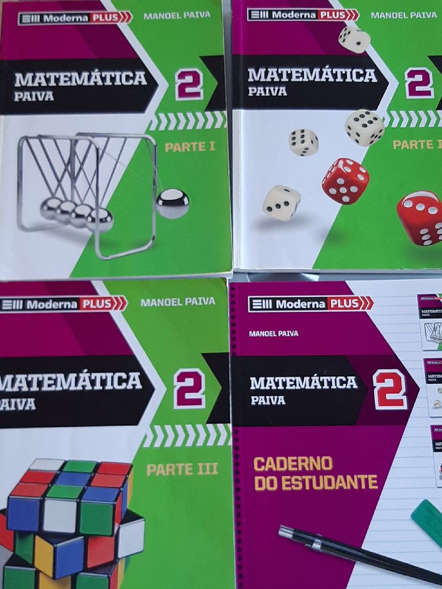 4 Livros De Matemática Com Capa Matemática 2 Manoel Paiva Editora ...