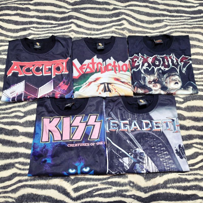 5 Camisetas de Banda Heavy Thrash Metal Rock Alta Voltagem Rock Wear Usado 87142150 enjoei