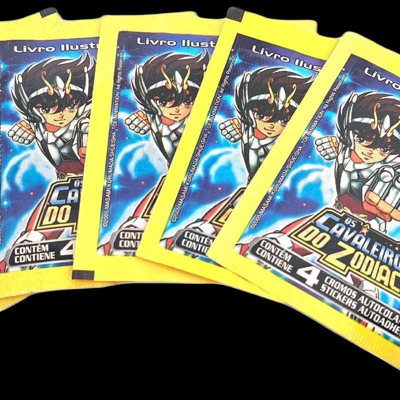 5 Envelopes de Figurinhas Dos Cavaleiros do Zodiaco Lacrados