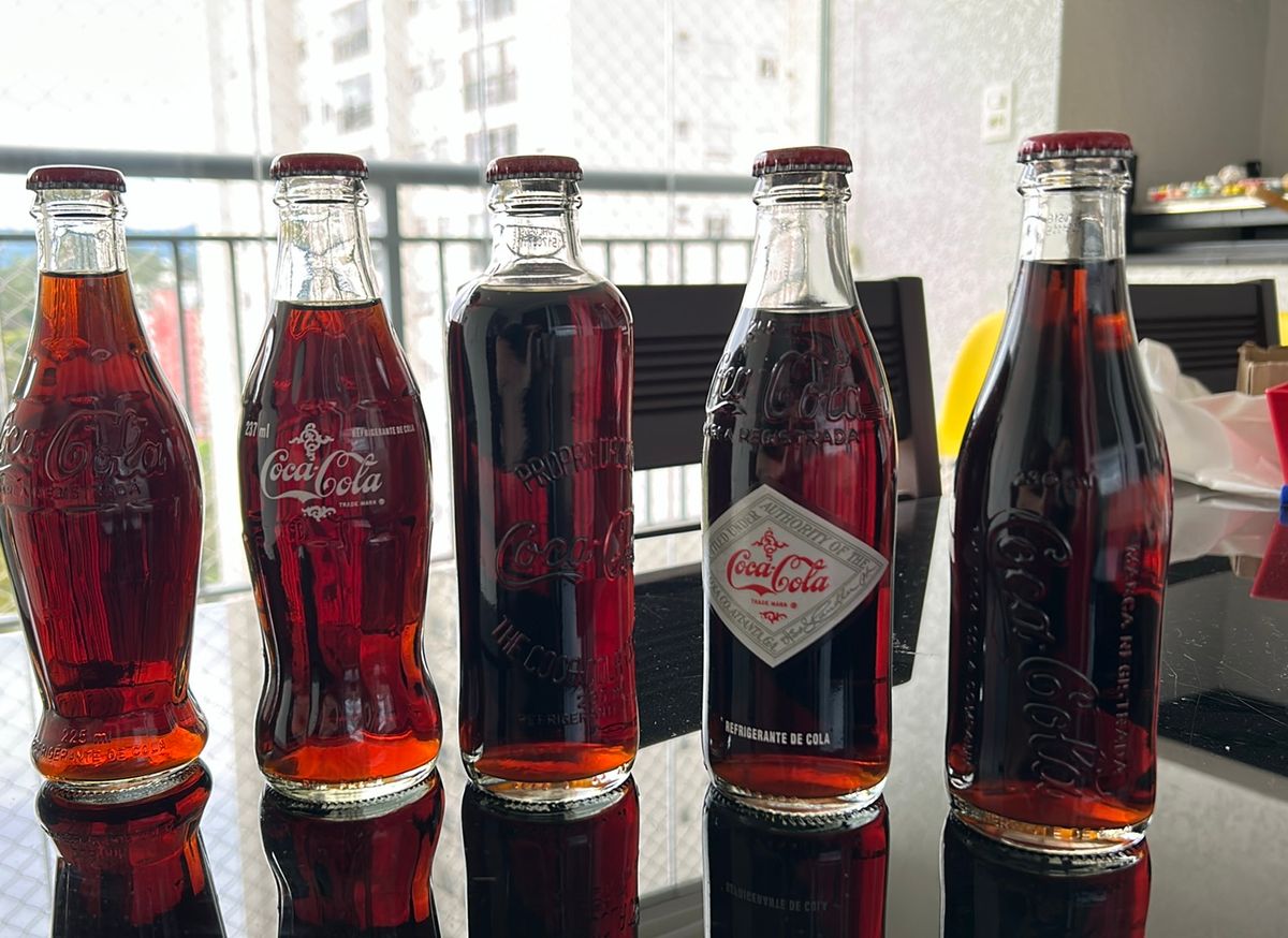 5 Garrafas de Coca-cola da Coleção Garrafas Históricas - Vintage ...