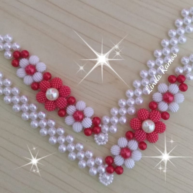 Pares de Tramas de Pérolas, Prontas para Costurar No Chinelo