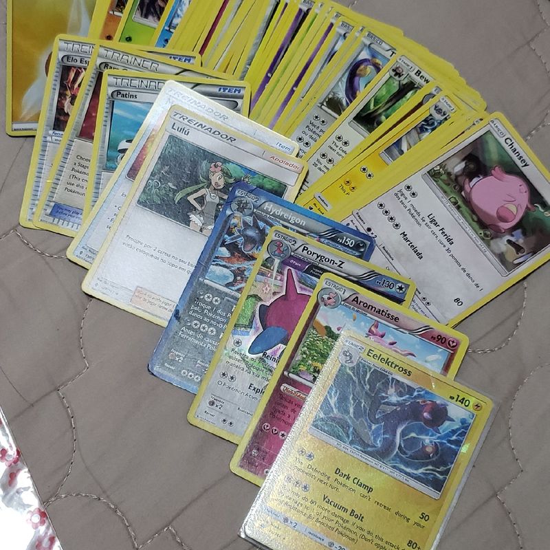 Lote 50 Cartas Pokémon Gx Em Português Cartas Brilhantes Sem