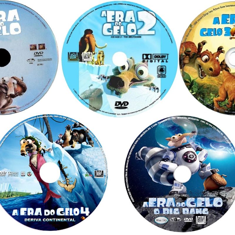 Dvd a Era do Gelo 1, 2, 3 e 4  Item Infantil Dvd Usado 79303193