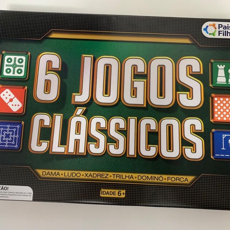 Dama Ludo Xadrez Trilha Domino Forca 6 Jogos Clássicos