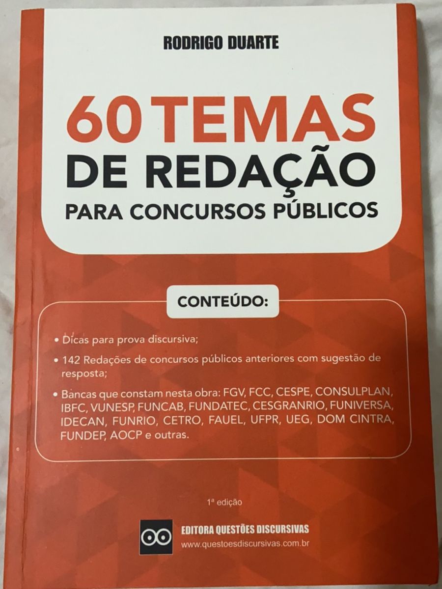 60 Temas De Redação Para Concursos Públicos | Livro Editora Questões ...