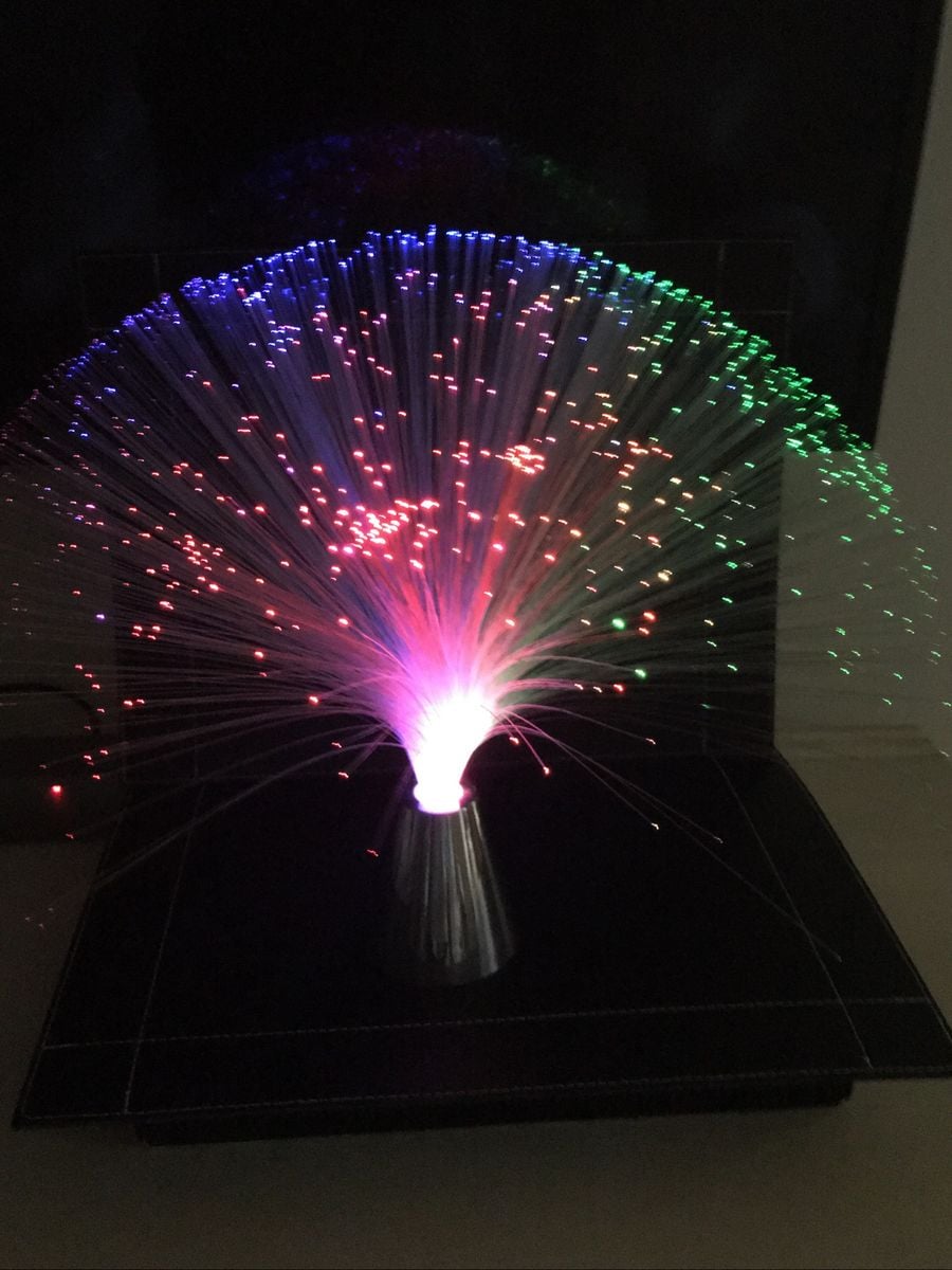 Abajur de Mesa de Fibra Óptica Neon | Mesa Usado 63441647 | enjoei