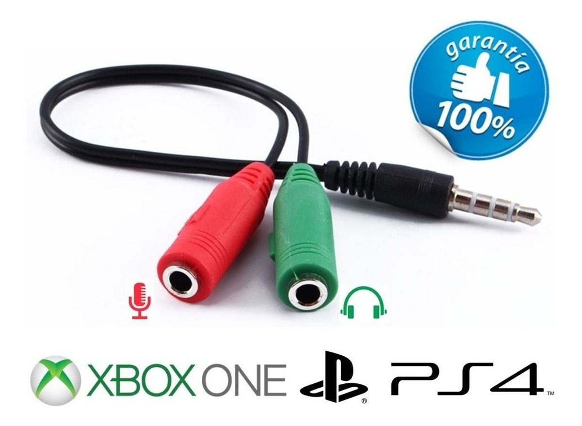 Adaptador P2 P3 Console Ps4 Xbox One Pc Fone Headset Áudio Jogo de Computador Nunca Usado