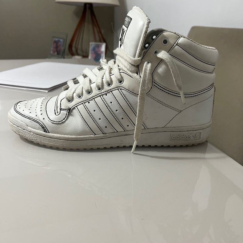 Adidas Branco Teen Cano Alto Tênis Feminino Adidas Usado