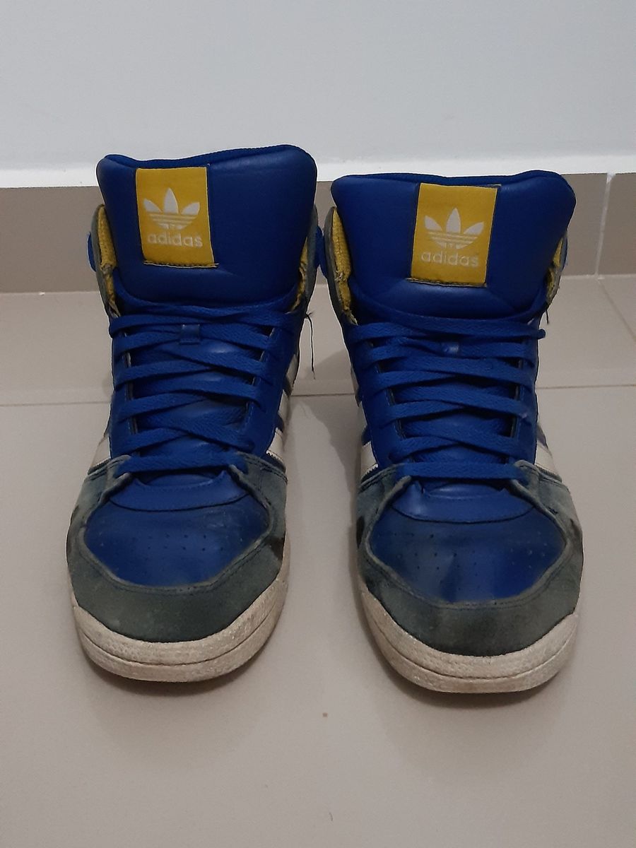 tenis adidas azul cano alto