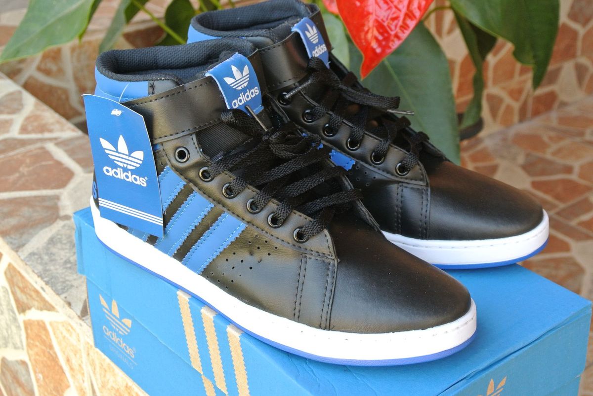tenis adidas azul cano alto