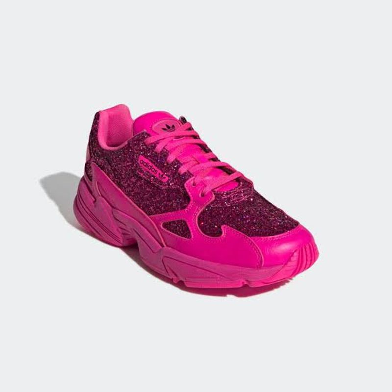 Adidas falcon best sale glitter shock pink